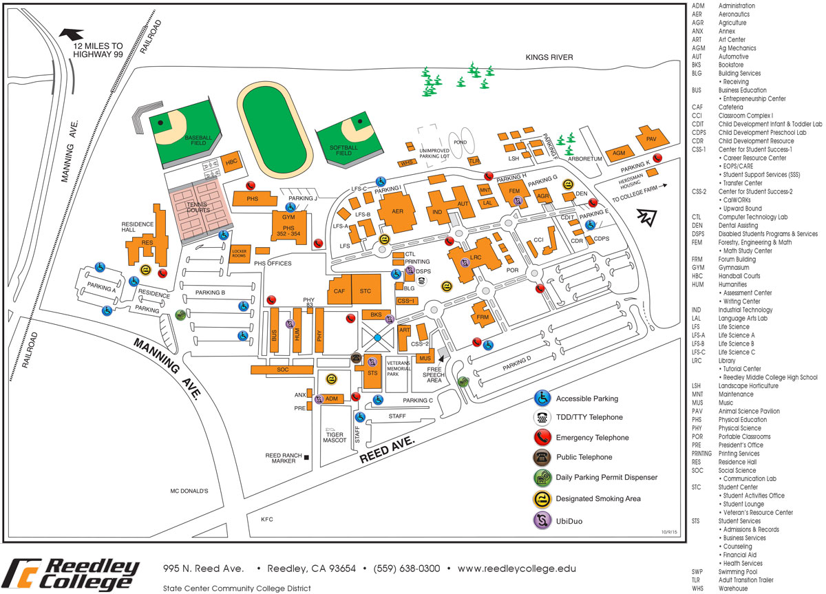 Reedley College Campus Map – Map Vector