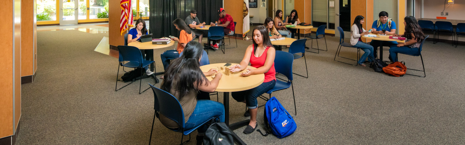 students in student center