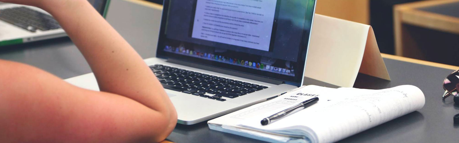 student at desk