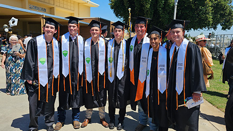 students graduating