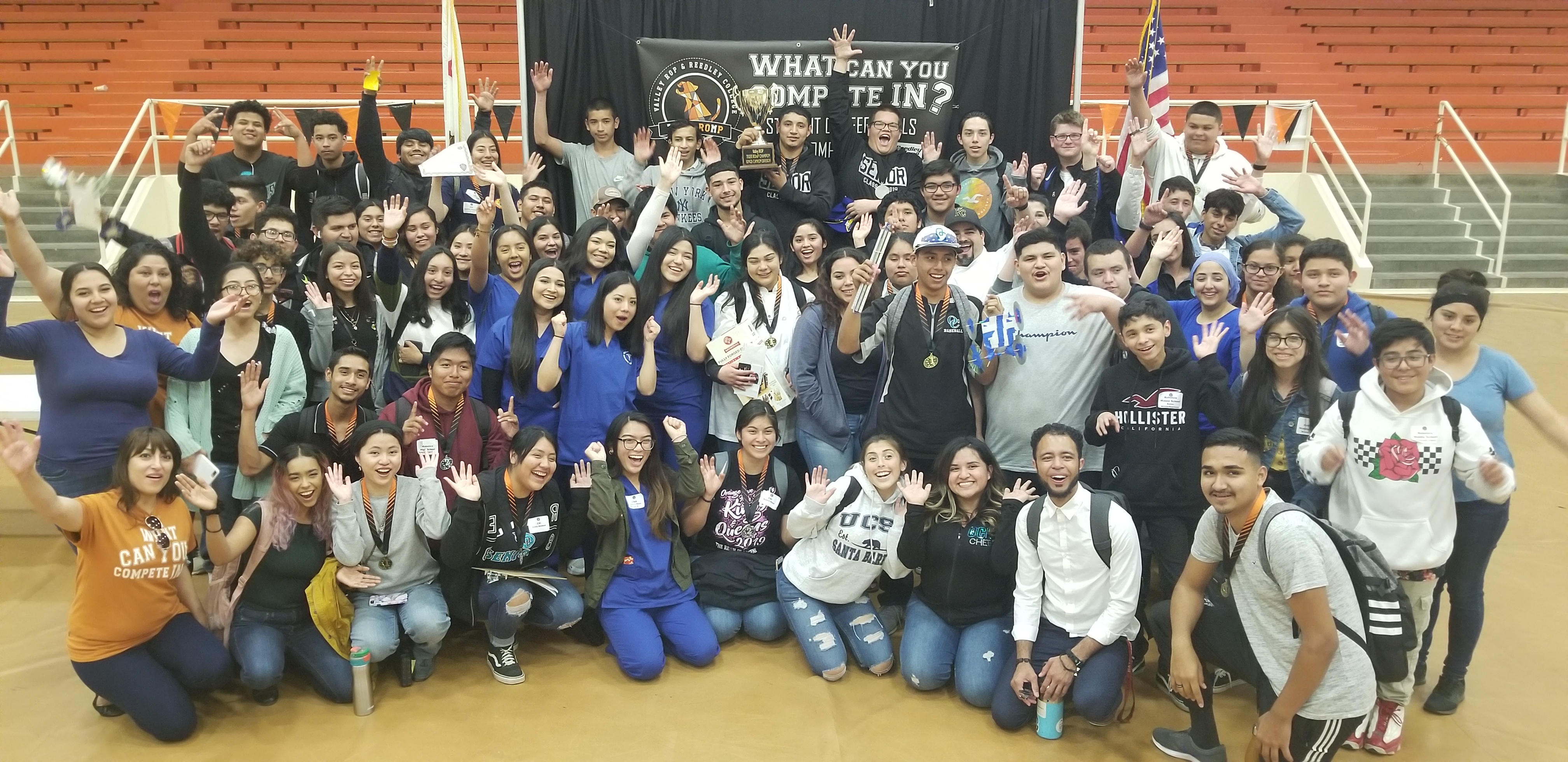 Students cheering