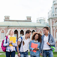 students visiting university
