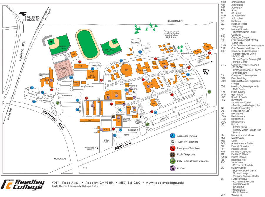 Reedley College Map