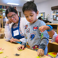 child playing at school