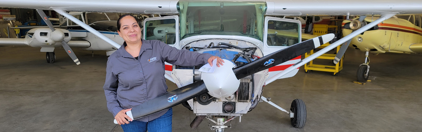 Flight Science Student with Plane