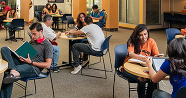 students in student center