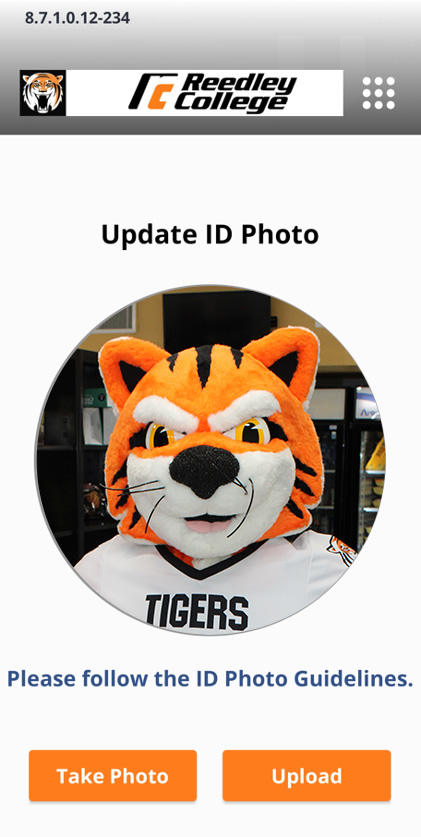 touchnet update id photo with preview of photo - continue