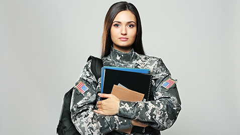 student in army uniform