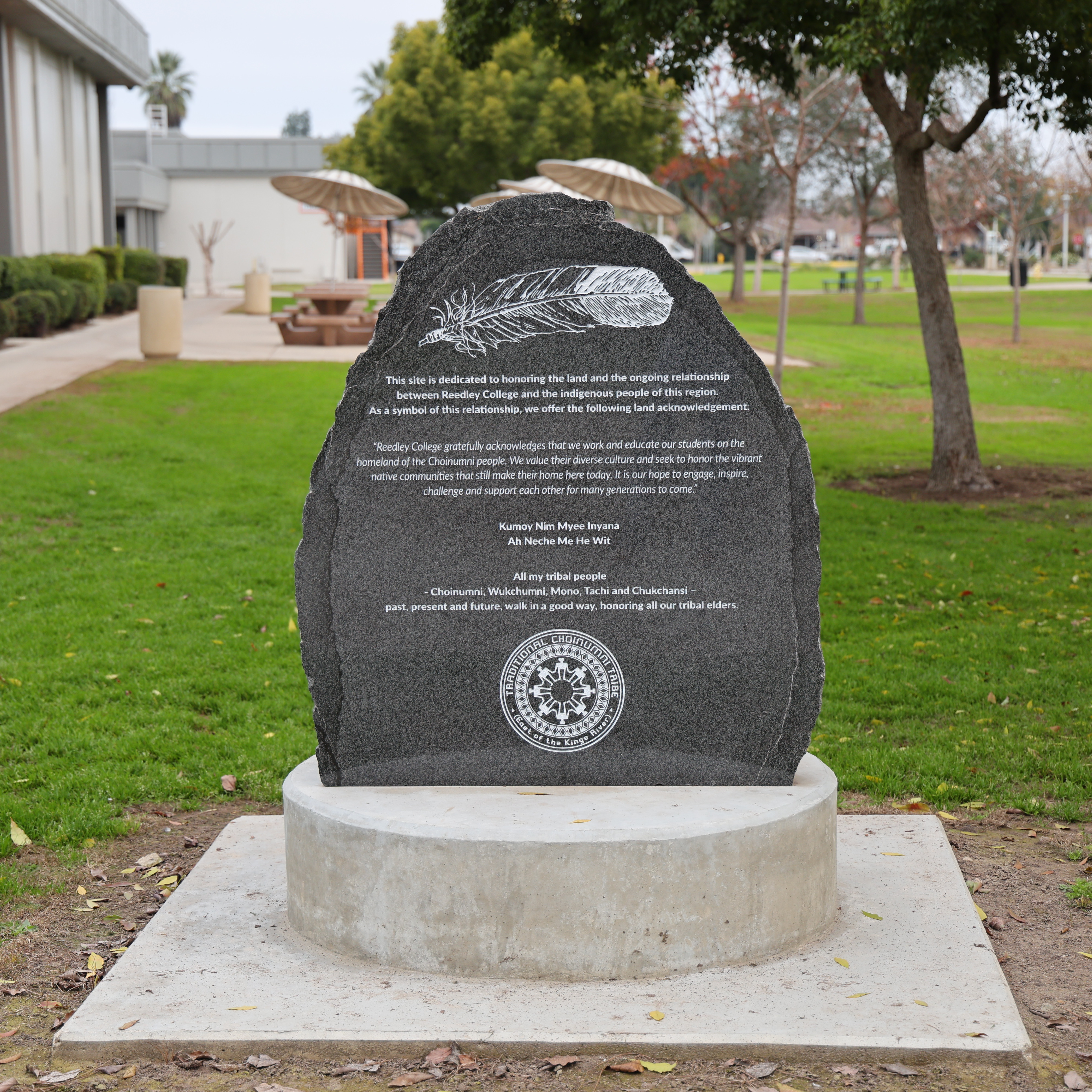Land Acknowledgment Statue Stone
