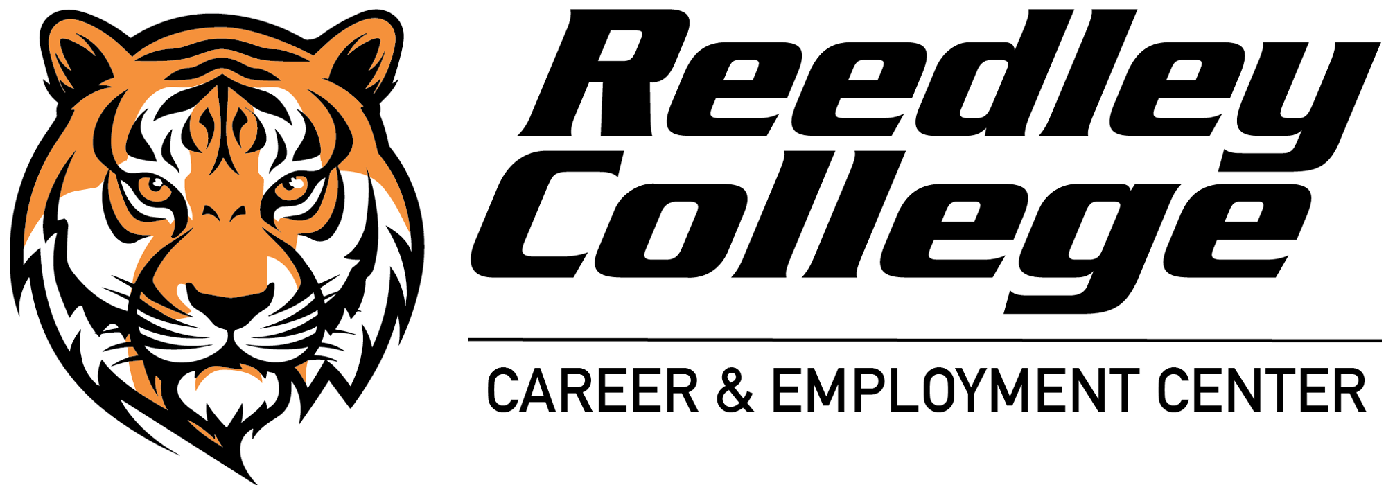 Reedley College Career & Employment Center logo featuring a fierce tiger.