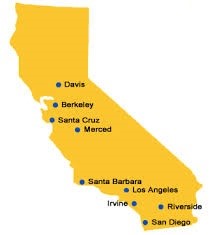 UC State Map of College Locations