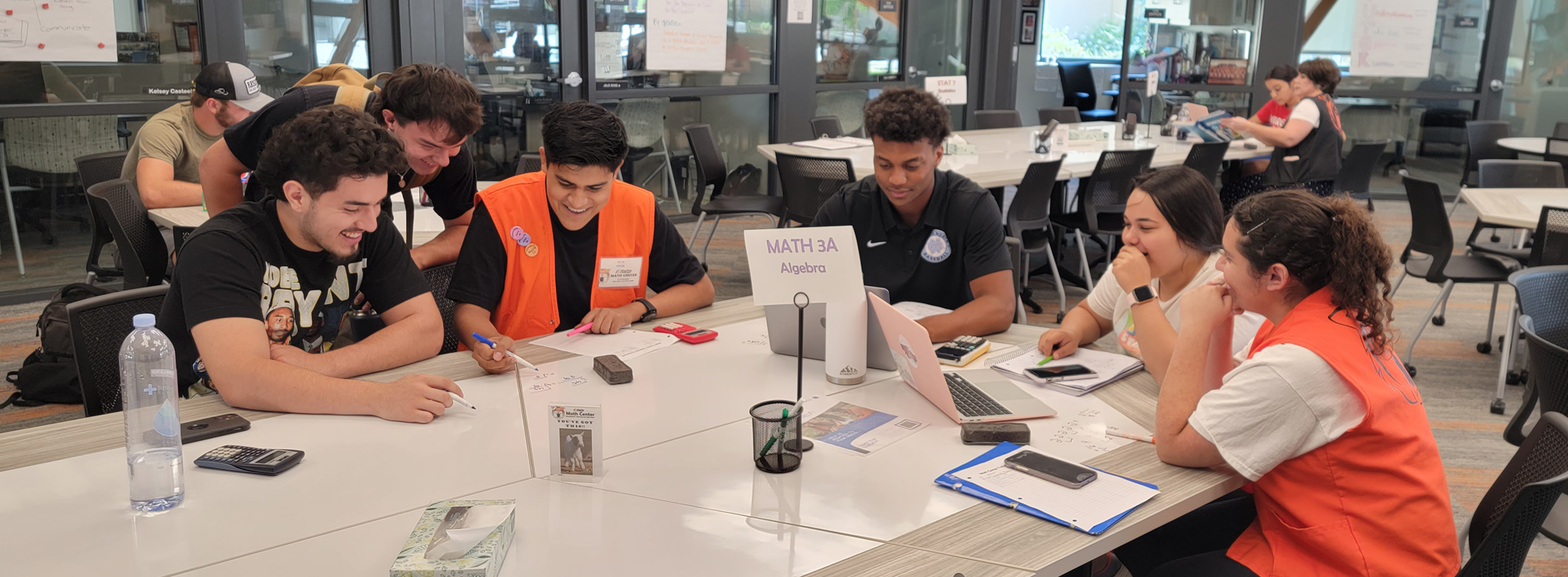 group of students in the tutoring center