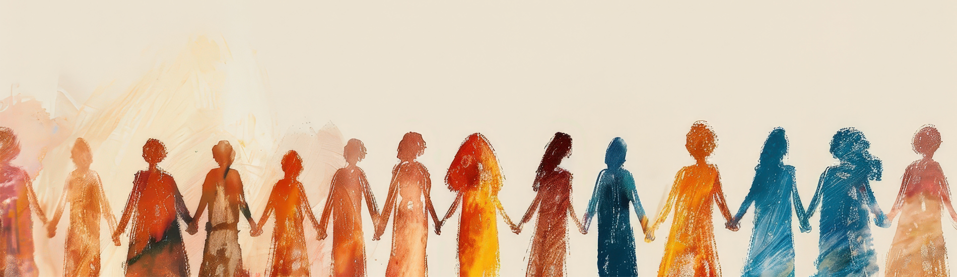 artistic human figures holding hand with each other